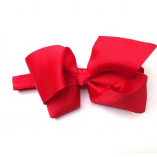 Large "Charlotte" grosgrain bow headband - Ruby Red